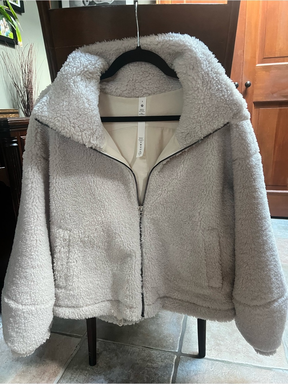 Lululemon Cozy Faux-Shearling Zip Jacket - cream